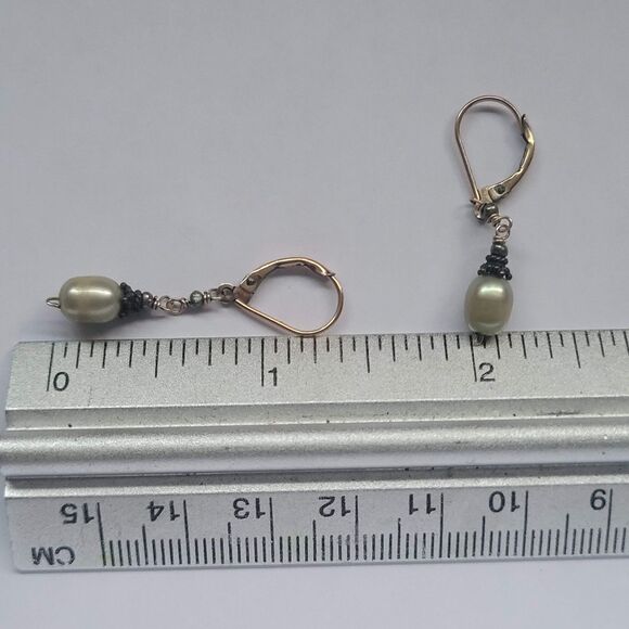 Fresh Water Baroque Pearl Drop Earrings - Picture 3 of 3